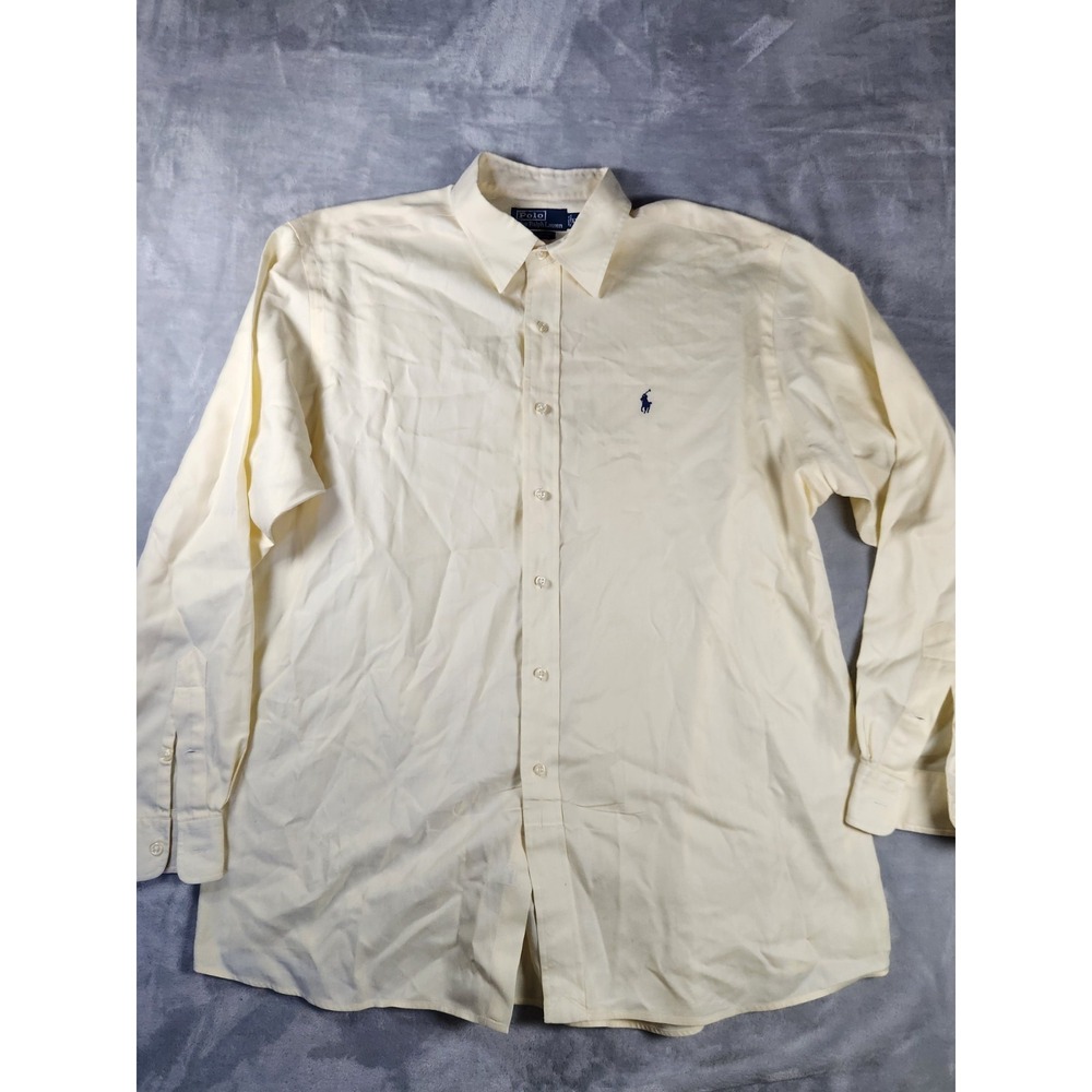Polo Ralph Lauren Big Shirt‎ Men's XL Lowell Sport Oxford Yellow Solid